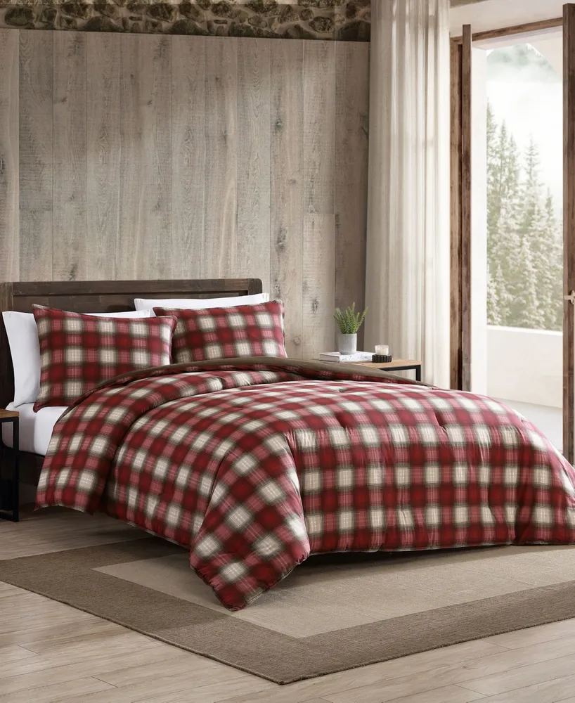 Closeout! Eddie Bauer Navigation Plaid Reversible 2 Piece Comforter Set, Twin