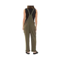 Maternity Cargo Pocket Linen Jumpsuit Olive