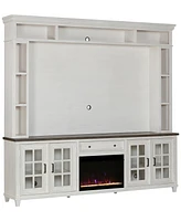 96" Dawnwood 3PC Tv Console Set (96" Console, Hutch and Fireplace)