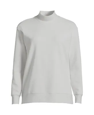 Lands' End Women's Long Sleeve Ottoman Mock Pullover Tee