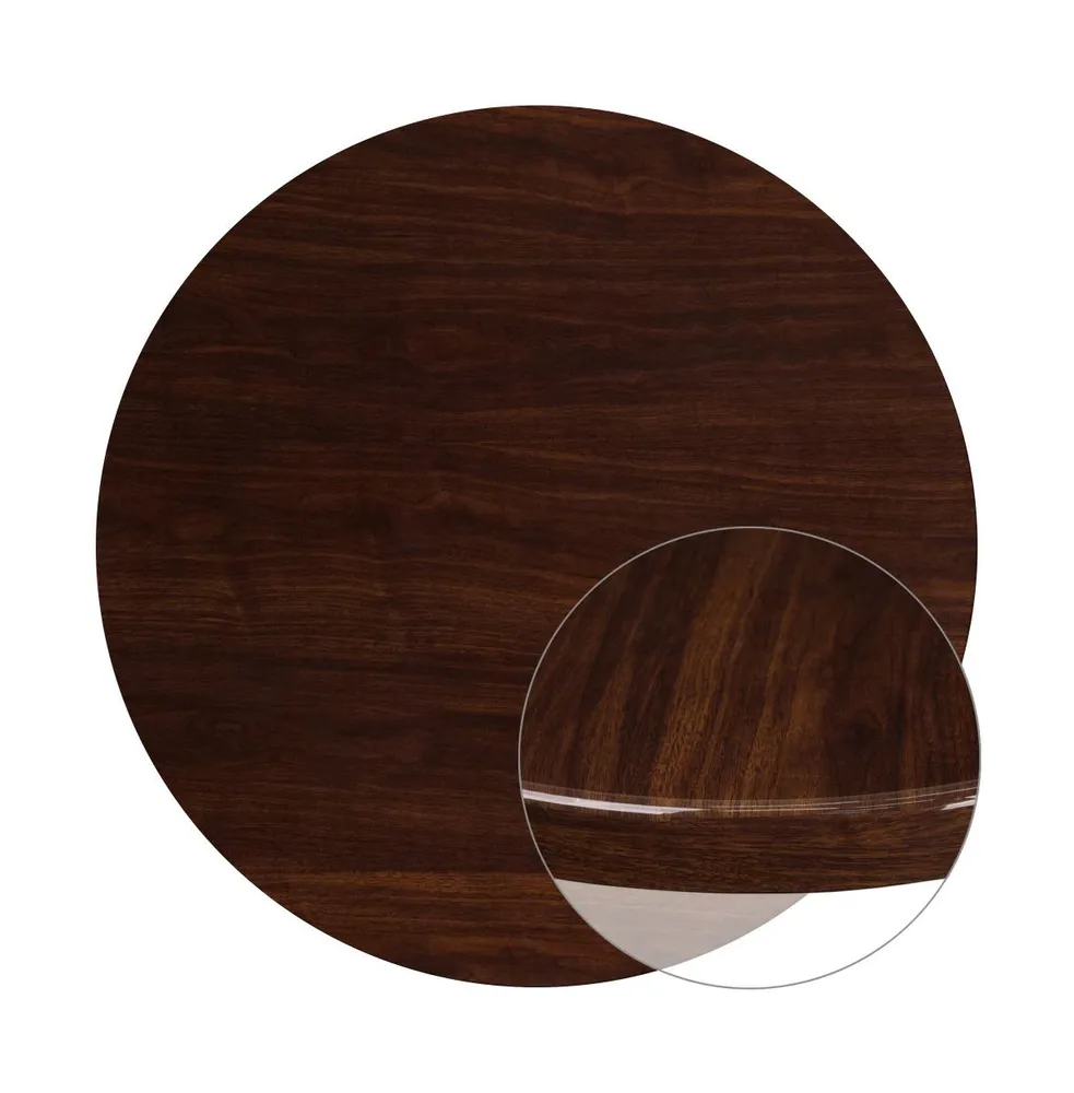 48" Round High-Gloss Resin Table Top With 2" Thick Drop-Lip