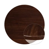 48" Round High-Gloss Resin Table Top With 2" Thick Drop-Lip