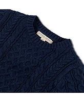 Hope & Henry Boys Organic Long Sleeve Fisherman Cable Pullover Sweater