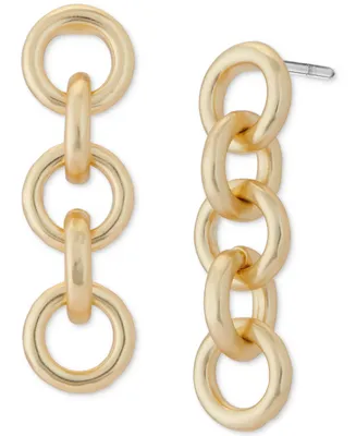 Lucky Brand Gold-Tone Chain Link Linear Drop Earrings
