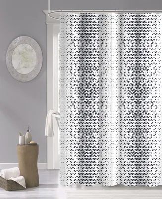 Dainty Home Optic 100% Cotton Shower Curtain, 72" x 70"