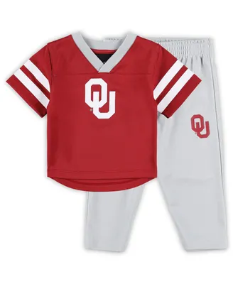 Toddler Boys and Girls Crimson, Gray Oklahoma Sooners Red Zone Jersey and Pants Set
