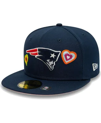 Men's New Era Navy England Patriots Chain Stitch Heart 59FIFTY Fitted Hat