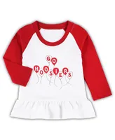 Girls Infant Wes & Willy Crimson, White Indiana Hoosiers Balloon Raglan 3/4-Sleeve T-shirt and Leggings Set