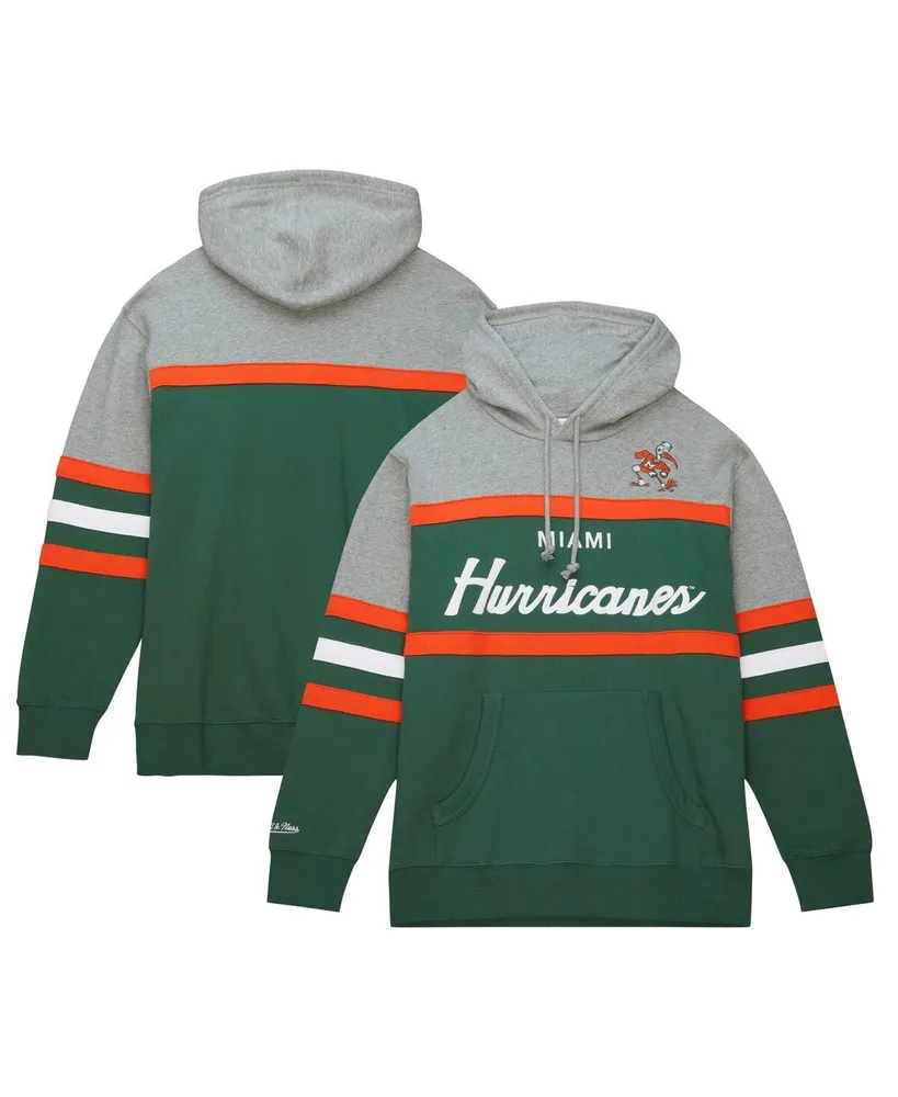 Men's Mitchell & Ness Green Miami Hurricanes Head Coach Pullover Hoodie