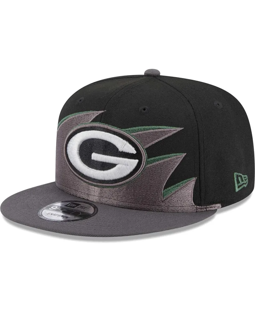 Men's New Era Black Green Bay Packers Tidal Wave 9FIFTY Snapback Hat