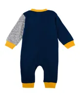 Infant Boys and Girls Navy West Virginia Mountaineers Playbook Two-Tone Sleeper