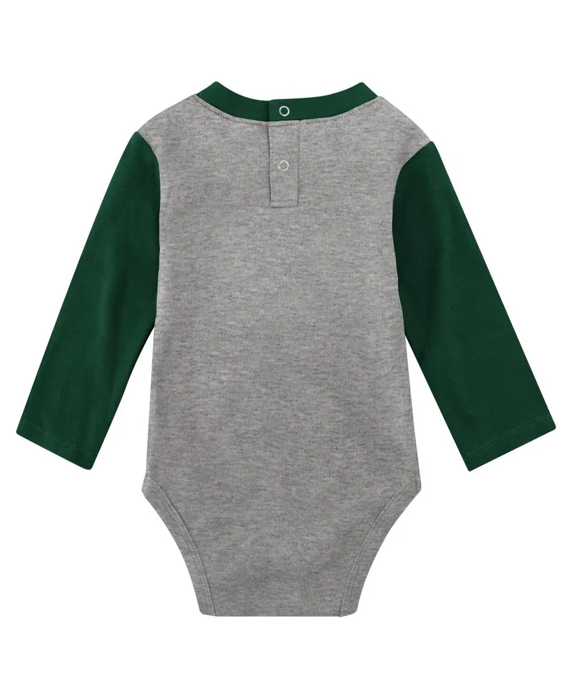 Infant Boys and Girls Green Michigan State Spartans Rookie Of The Year Long Sleeve Bodysuit and Pants Set