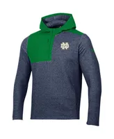 Men's Under Armour Navy Notre Dame Fighting Irish Survivor Fleece Hoodie Quarter-Zip Jacket