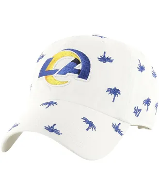 Men's and Women's '47 Brand White Los Angeles Rams Confetti Clean Up Adjustable Hat