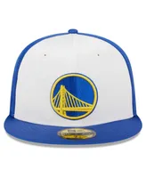 Men's New Era White Golden State Warriors Throwback Satin 59FIFTY Fitted Hat