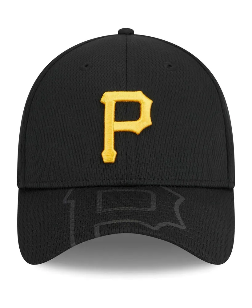 Men's New Era Black Pittsburgh Pirates Top Visor 39THIRTY Flex Hat
