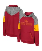 Big Boys Colosseum Cardinal Iowa State Cyclones Live Hardcore Raglan Pullover Hoodie