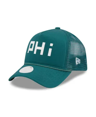 Women's New Era Midnight Green Philadelphia Eagles McGee Trucker 9FORTY Adjustable Hat
