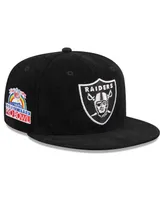 Men's New Era Black Las Vegas Raiders Throwback Cord 59FIFTY Fitted Hat