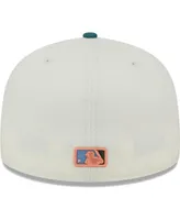 Men's New Era Cream New York Mets Chrome Evergreen 59FIFTY Fitted Hat