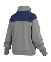 Women's Pressbox Gray Penn State Nittany Lions Avon Fleece Quarter-Zip Jacket