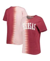 Women's Gameday Couture Cardinal Distressed Arkansas Razorbacks Find Your Groove Split-Dye T-shirt