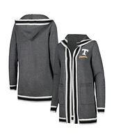 Women's Gameday Couture Charcoal Tennessee Volunteers One More Round Tri-Blend Striped Hooded Cardigan Sweater