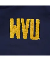Women's Gameday Couture Navy, Black West Virginia Mountaineers Matchmaker Diagonal Cowl Pullover Hoodie