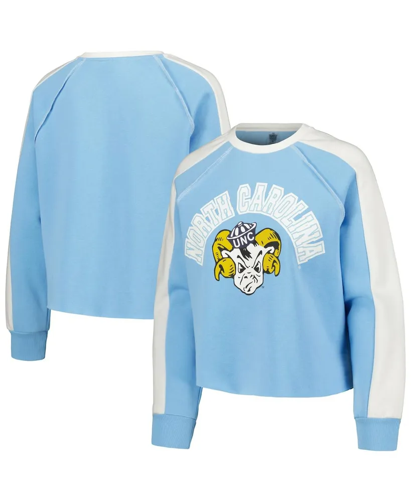 Women's Gameday Couture Carolina Blue North Tar Heels Blindside Raglan Cropped Pullover Sweatshirt