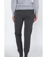 Jennie Liu Women's 100% Pure Cashmere Knitted Jogger Pants