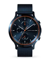 Lilienthal Berlin Men's Blue Orange Blue Stainless Steel Mesh Watch 42mm