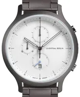 Lilienthal Berlin Men's Gunmetal Chronograph Gunmetal Stainless Steel Link Watch 42mm