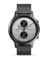 Lilienthal Berlin Men's Curcuit Chronograph Gunmetal Stainless Steel Mesh Watch 42mm