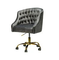 Hulala Home Modern Cute Velvet Desk Chair with Gold Base for Living Room,Bedroom
