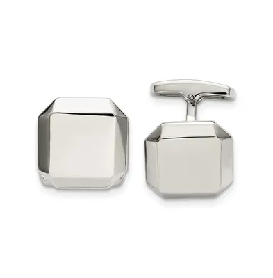 Chisel Stainless Steel Polished Cuff Links for Mens