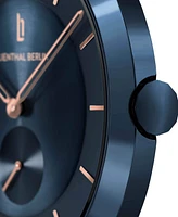 Lilienthal Berlin Men's The Classic Blue Rose Gold Navy Blue Stainless Steel Mesh Watch 42mm