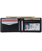 Alpine Swiss Mens Slimfold Wallet Rfid Safe Bifold Genuine Leather Id Window