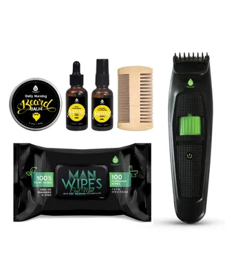Pursonic Ultimate Grooming Kit: Rechargeable Men's Shaver, Beard Care Set, and Man Wipes Bundle