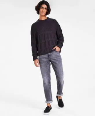 Sun Stone Mens Cable Knit Crewneck Sweater Vancouver Slim Jean Created For Macys