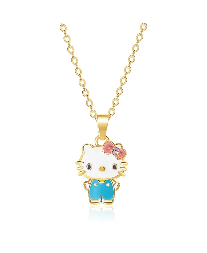 Hello Kitty necklace Pendant Pink Bow Radium Plated Crystals Rhinestone  Charm | eBay