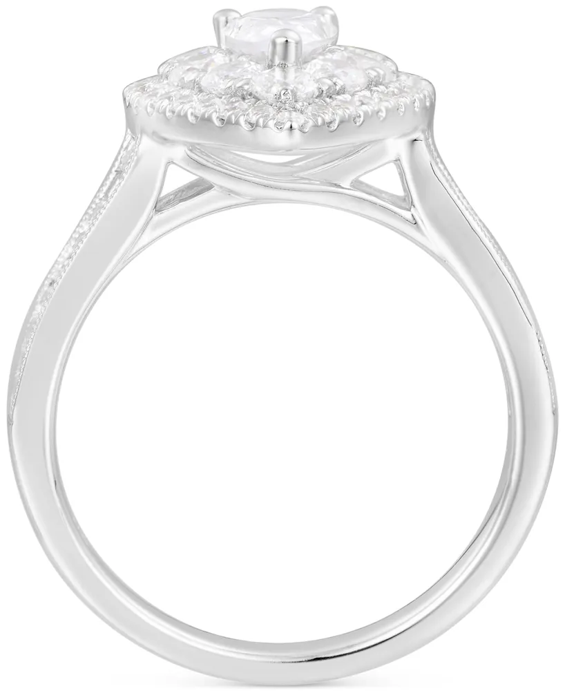 Diamond Pear Halo Cluster Engagement Ring (1-3/4 ct. t.w.) in 14k White Gold