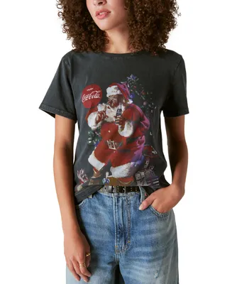 Lucky Brand Women's Coca-Cola Santa T-Shirt