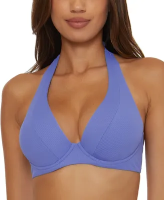 Becca Women's Modern Edge Ribbed Extended Sized Bikini Top