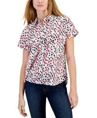 Tommy Hilfiger Women's Cotton Ditsy-Floral Printed Shirt
