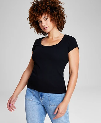 And Now This Women's Scoop-Neck Cap-Sleeve Top