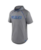 Men's Fanatics Heathered Gray Kentucky Wildcats Four Relay Poly Hooded T-shirt