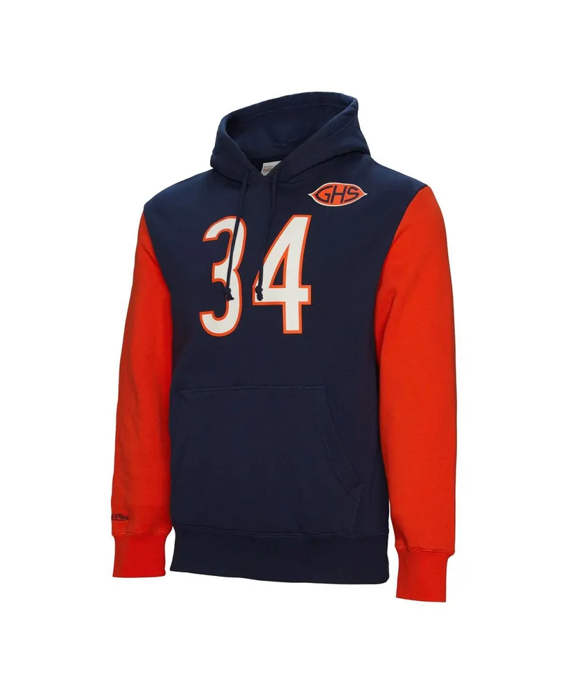 Men's Mitchell & Ness Walter Payton Navy Chicago Bears Retired Player Name and Number Pullover Hoodie