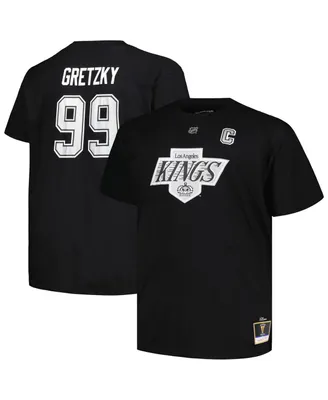 Men's Profile Wayne Gretzky Black Los Angeles Kings Big and Tall Name Number T-shirt