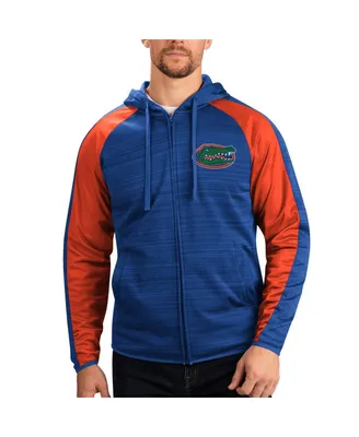 Men's G-iii Sports by Carl Banks Royal Florida Gators Neutral Zone Raglan Full-Zip Track Jacket Hoodie