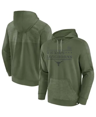 Men's Fanatics Olive Texas Longhorns Oht Military-Inspired Appreciation Stencil Pullover Hoodie